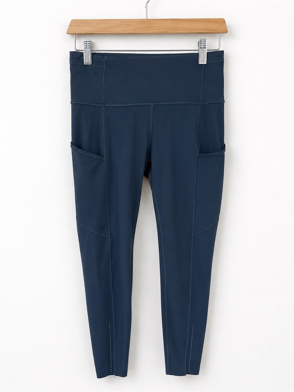 Lululemon Fast & Free 7/8 Leggings Size 6 Navy Nulux 25" Inseam - Picture 4 of 4
